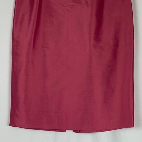 Lafayette 148 New York Pure Pink Silk Party Event Pencil Skirt NWOT Size 6 - Picture 3 of 12